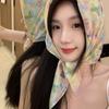 French Floral Square Scarf Sunscreen Hair Scarf New Women Headscarf Spring Summer
