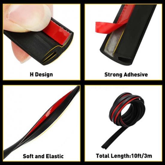 10 футов Резиновый уплотнитель Уплотнительная лента Дверь Окно Замок Багажник Кромка капота Отделка для Автомобиля Внедорожника