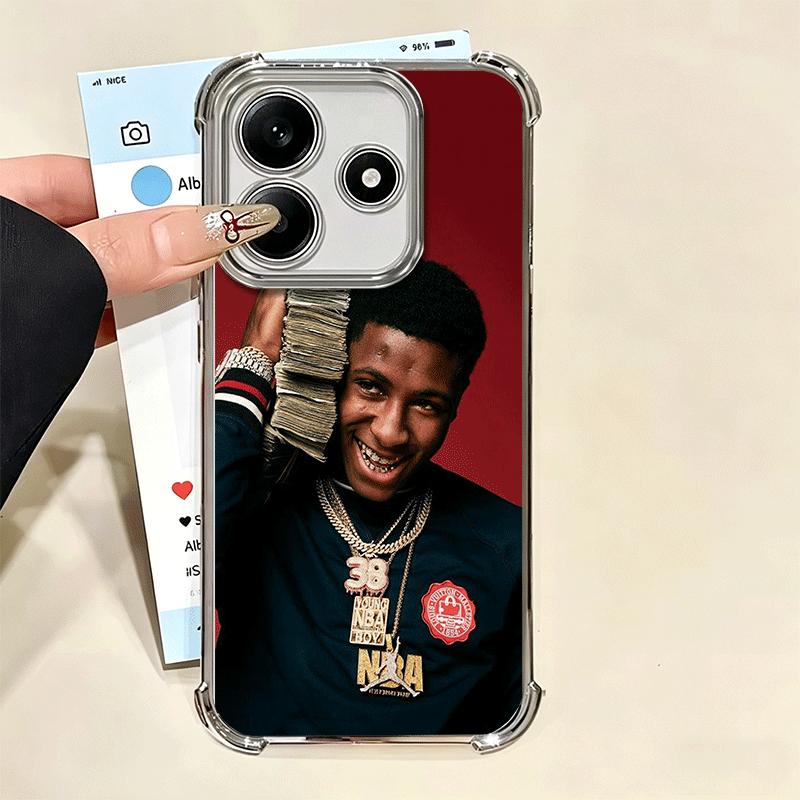 Покрытие для телефона с изображением рэпера YoungBoy Для Xiaomi Redmi Note 14 15 Pro Plus 13 12 11 11S 11T 10 9S 9 5G Противоударный чехол с подушкой безопасности