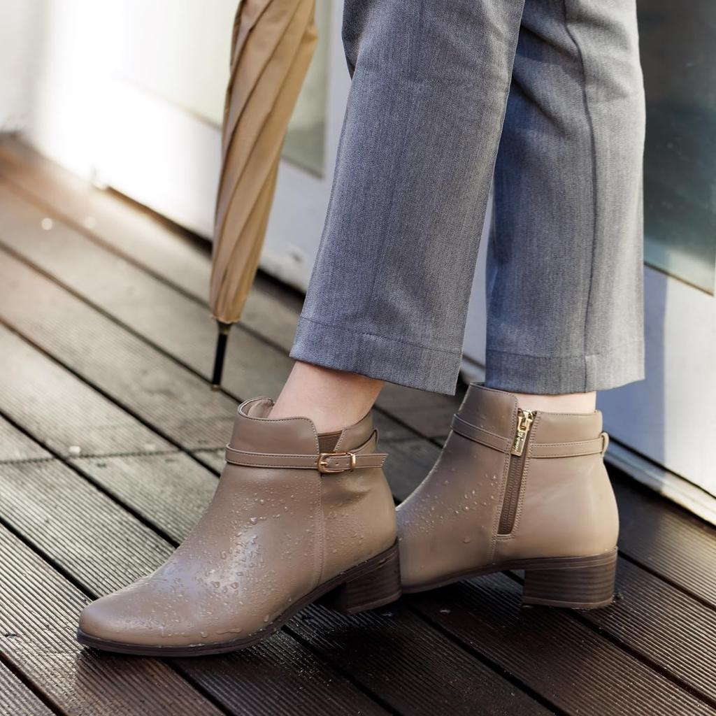 Himiko Rain 235 Water-Resistant Belt-Design Boots/634401/Oak