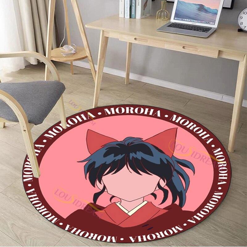 3D принт Hanyou No Yashahime, ковер с узором, круглый ковер, домашний декор, противоскользящий круглый коврик для спальни, коврик для стула