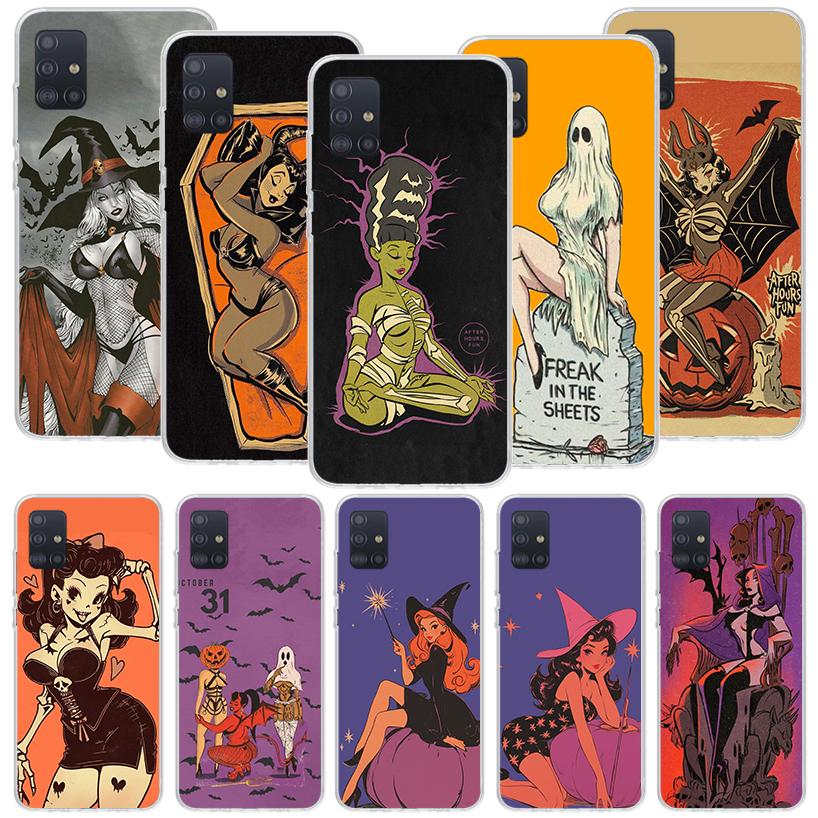 Sexy Halloween Beauty Girls Phone Case for Samsung Galaxy A52 A51 A50S A12 A22 A32 A72 A10S A30S A31 A71 Note 20 Ultra 10 Plus S