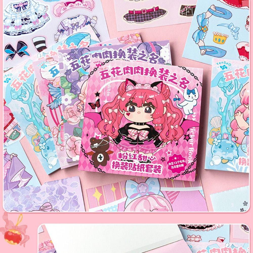 Cartoon Dress Up Sticker Paper Dress-up Outfit Stickers Painting Book Stickers  Kids