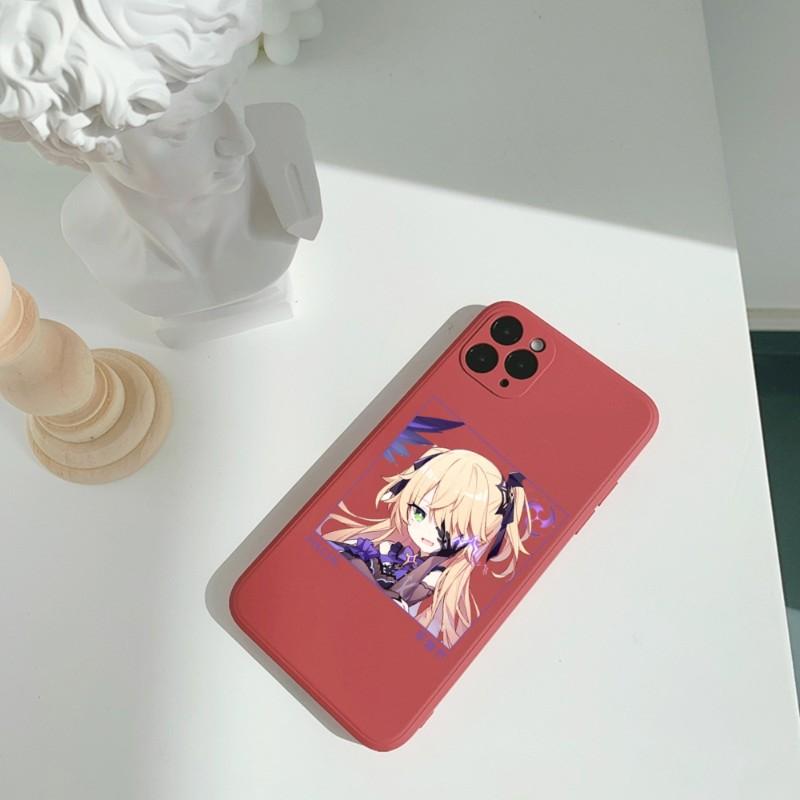 Чехол для телефона Genshin Xiao Hutao для iPhone 11 12 13 Pro Max X XR XS Max 6 6S 7 8 Plus SE 2022, жидкий квадратный цветной чехол для телефона