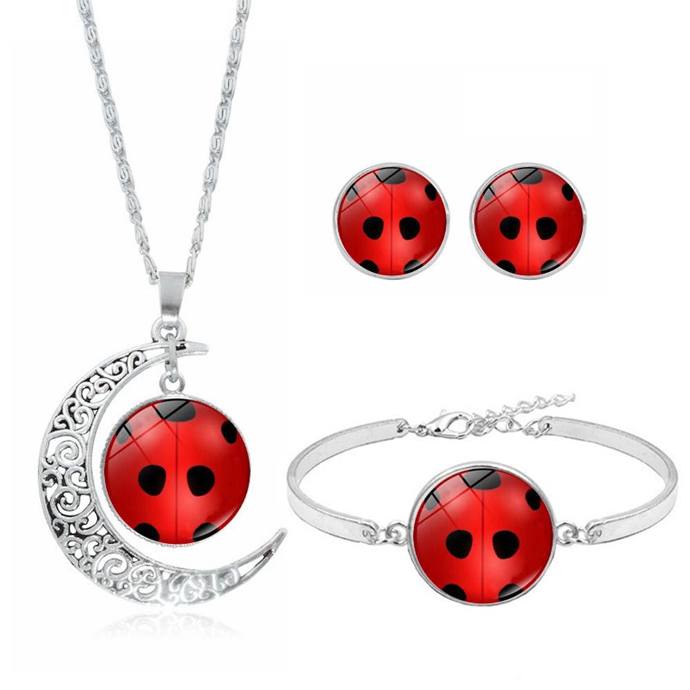 1 Set Cute Red Ladybug Set Good Luck Ladybug Jewelry Lover Gift For Women