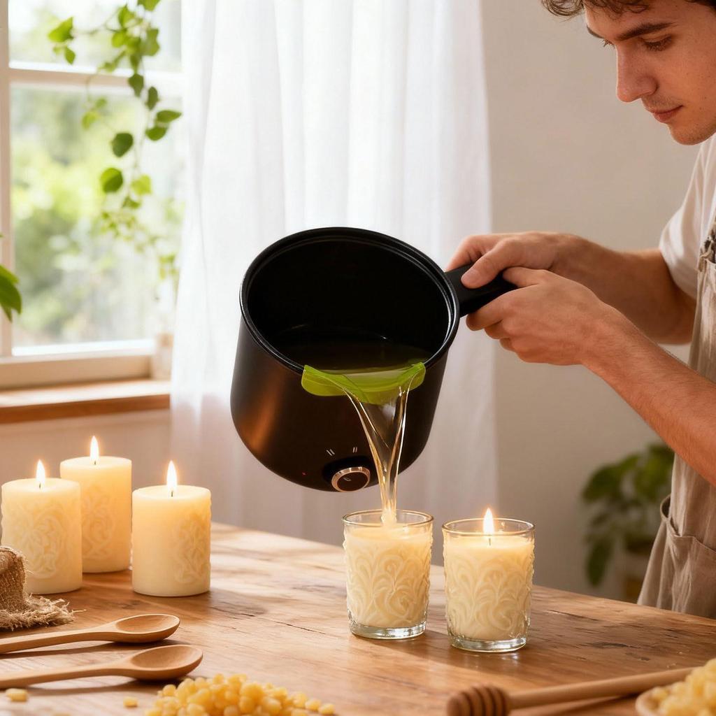 Воскоплавильный горшок 1,5 л, большой, из нержавеющей стали, электрический, с антипригарным покрытием, для изготовления свечей, плавильный кувшин для мыла, конфет, шоколада, масла