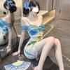 Sexy underwear Sexy pure desire Feng Shui ink painting Poetry dream suspender hip skirt Slim backless suit skirt