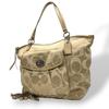 Used Tote Bag / Shoulder Bag Signature galleryTote Bag Beige Canvas/leather Women