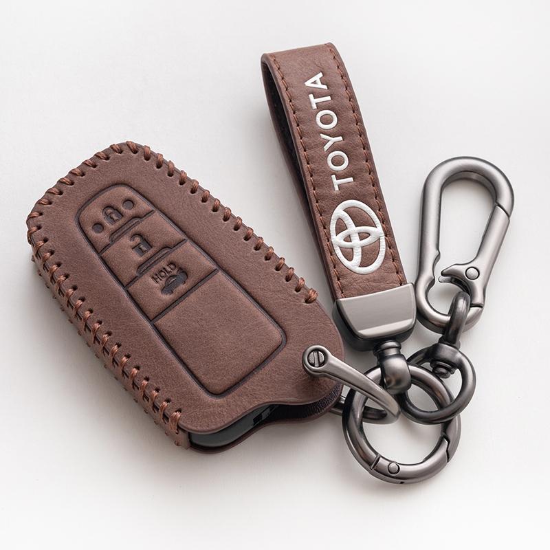 Leather Car Smart Remote Key Case Cover Holder Shell Fob For Toyota Corolla Prius Camry CHR C-HR RAV4 Altis Land Cruiser Prado