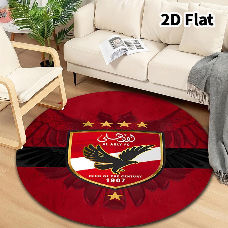 Alahly Round Area Rug Carpet Rug For Living Room Bedroom Sofa Playroom Decor Nonslip Floor Mat