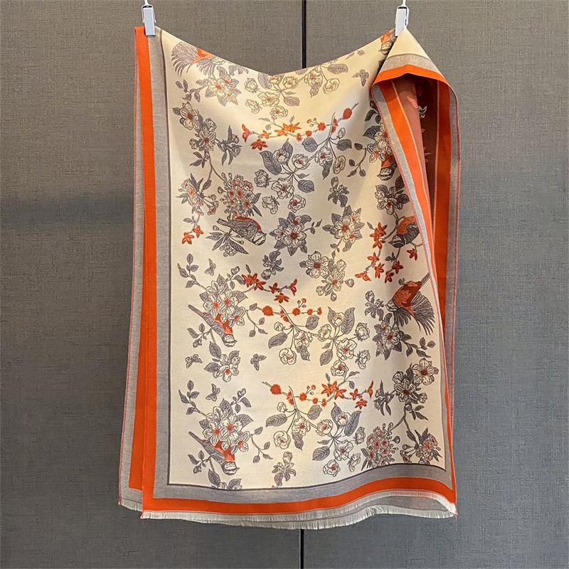 Зимний теплый кашемировый шарф для женщин, роскошная пашмина, шаль, обертывание, шейный платок, женский буфанда, эшарп, дизайн, пончо, палантин