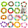Elastic Plush Pom Ball Pet Collar Rainbow Flower Hair Decoration Dog Bowtie Necklace Pet Cat Bow Dog Grooming Accessories