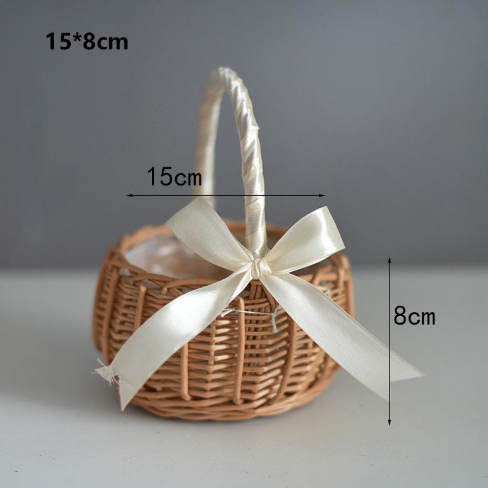 with Handles Imitation Rattan Handhold Basket Braid Storage Baskets Living Room Decoration