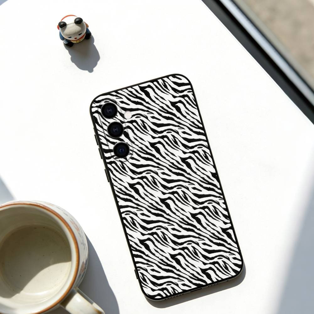 Чехол для телефона с принтом зебры, черный силикон, мягкий, для Samsung Galaxy A73, A72, A71, A70, A53, A52, A51