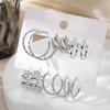 Серебряные студенческие вечерние серьги для девочек, простой комплект с гравировкой, модные очаровательные серьги, элегантные женские сексуальные серьги, комплект