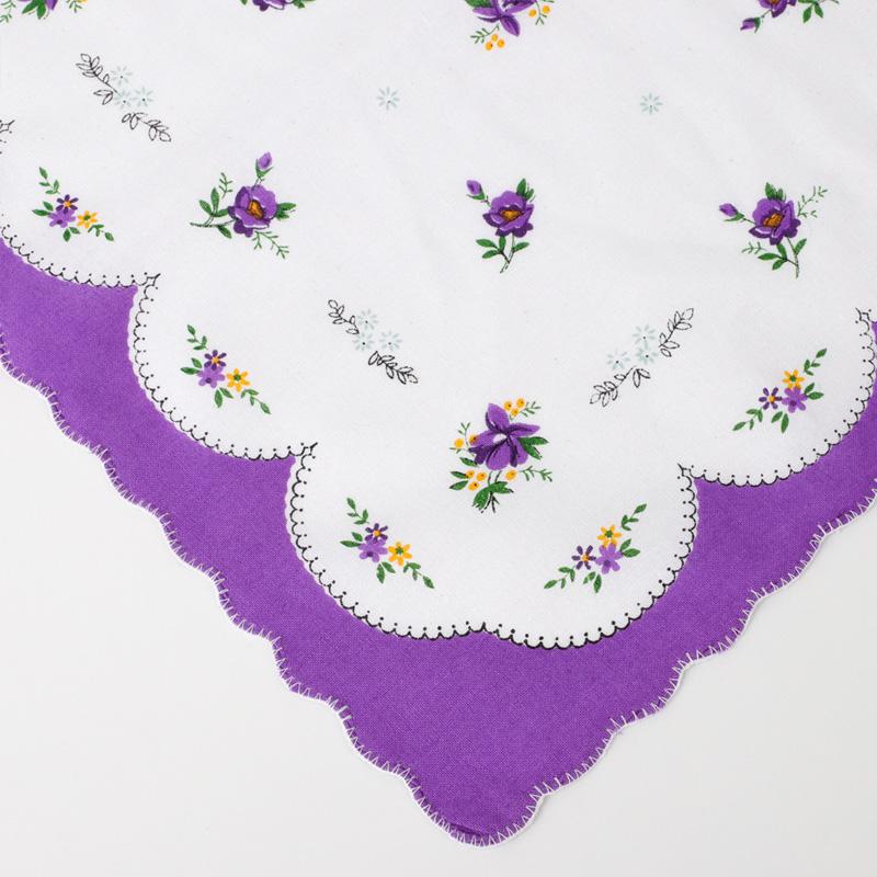 6 шт./упак. цветочные женские носовые платки хлопковые цветы случайный цвет женское полотенце для рук 29*29 см