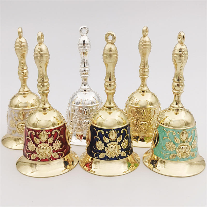 Винтажный колокольчик с ручным приводом для вызова персонала, рождественский расписной колокольчик для украшения свадебных мероприятий