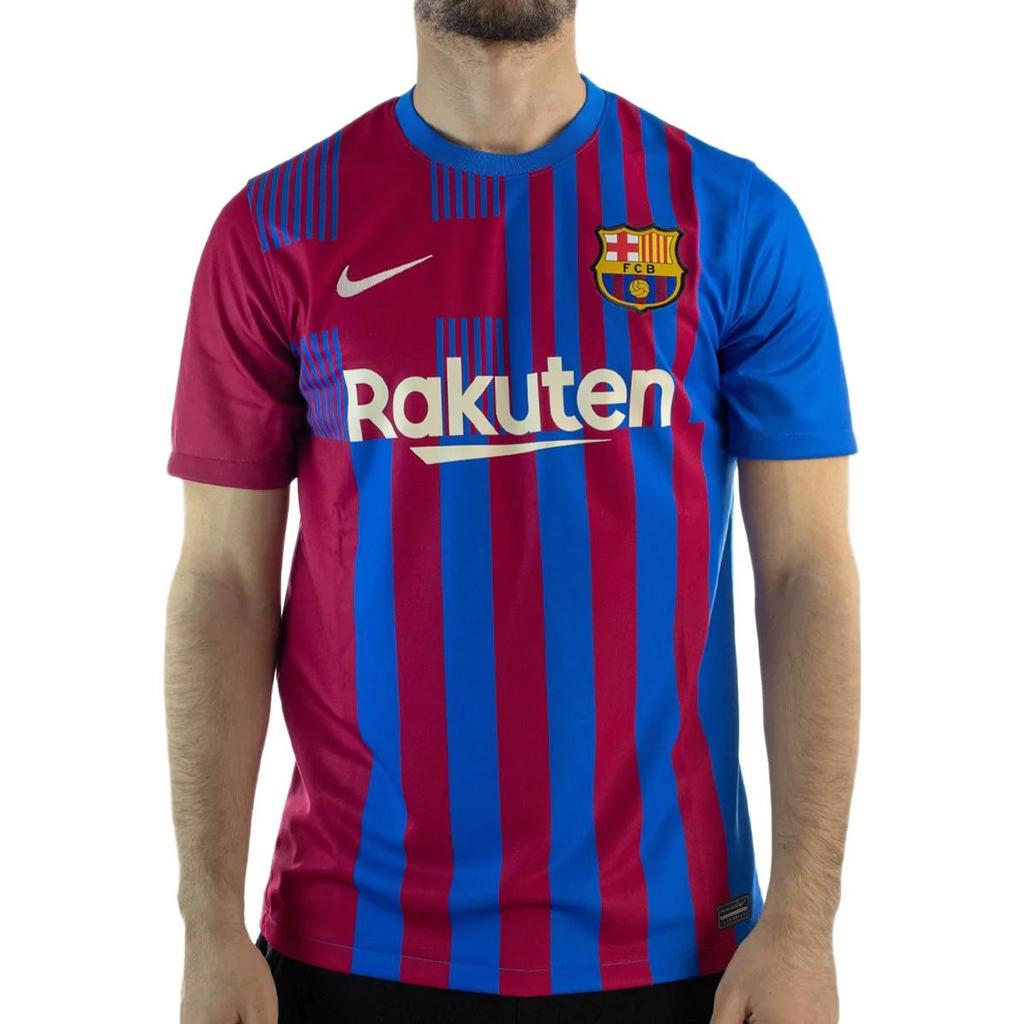 Nike FC Barcelona Home Game Jersey 21/22 Season Short Sleeve Men Tops Blue CV7891-428