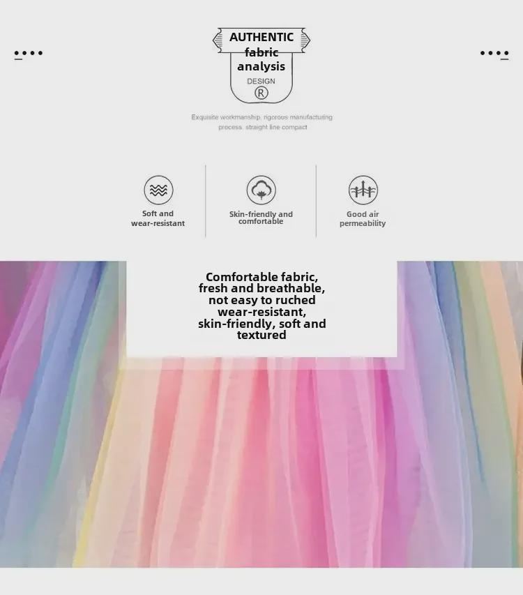 Новое летнее платье принцессы Rainbow Princess для девочек 2025 года - стильная и модная детская одежда