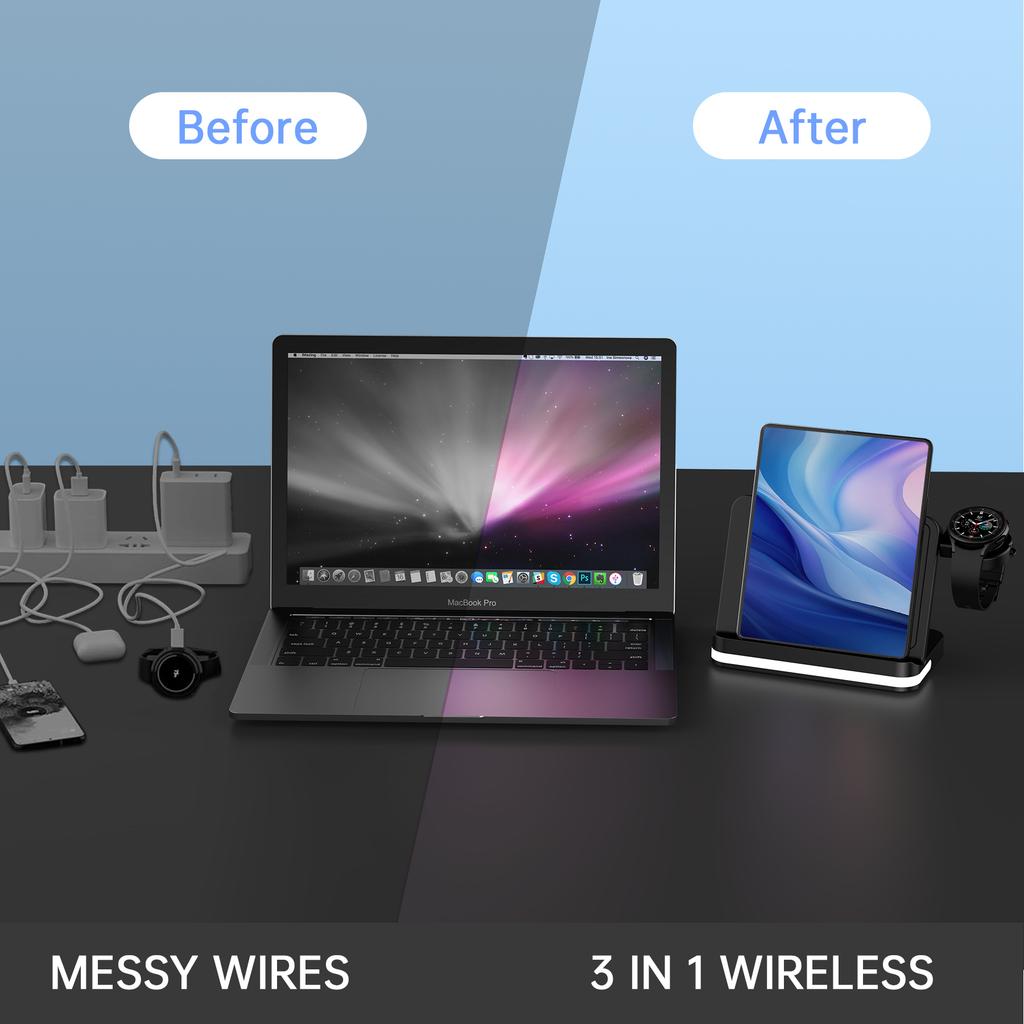 B26 для Samsung Watch беспроводное зарядное устройство складной телефон наушники умные часы 3-в-1 зарядная подставка