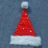Golden Star Santa Hat Red Christmas Hat with White Fluffy Pompom Fuzzy Xmas Hat for Festive Gathering Christmas New Year Party