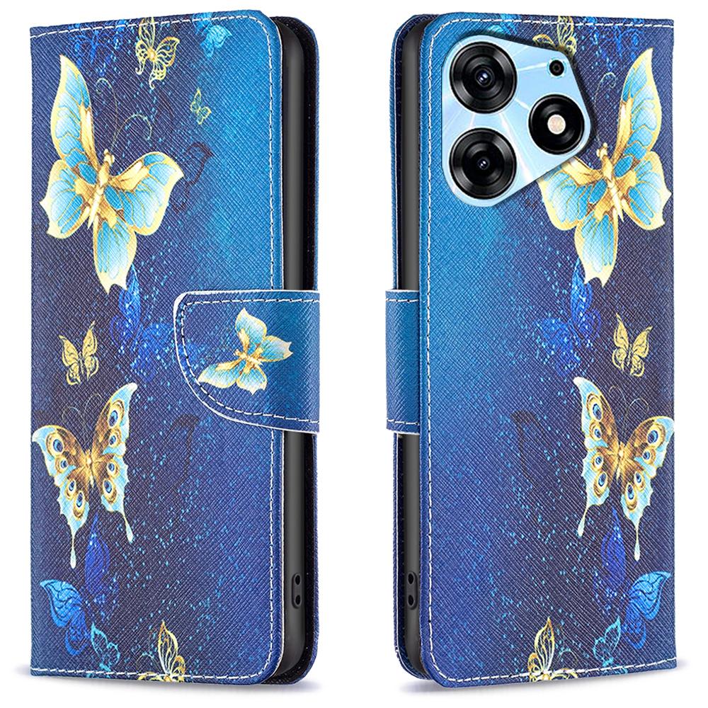 Кожаный чехол-книжка для телефона Infinix Hot 40/Hot 40 Pro, защитная обложка-кошелек с принтом