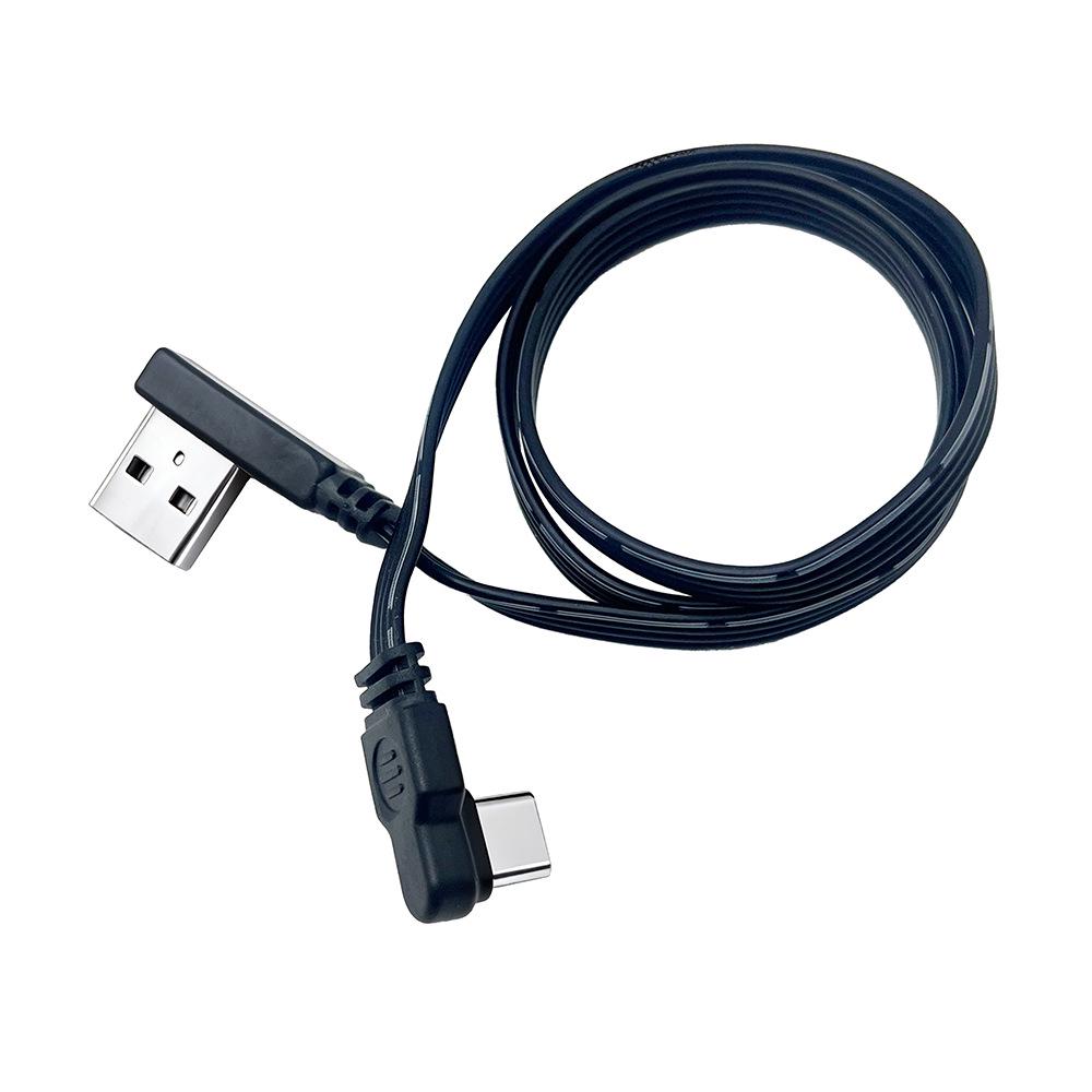Многонаправленный угловой удлинительный кабель USB Type-C, Плоский силиконовый адаптер-переходник Male to Female для передачи данных