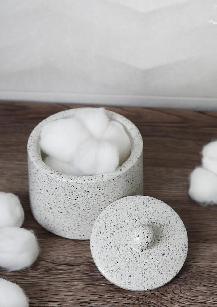 Q-BATH PREMIUM DECOR 1552 cosmetic container, light terrazzo