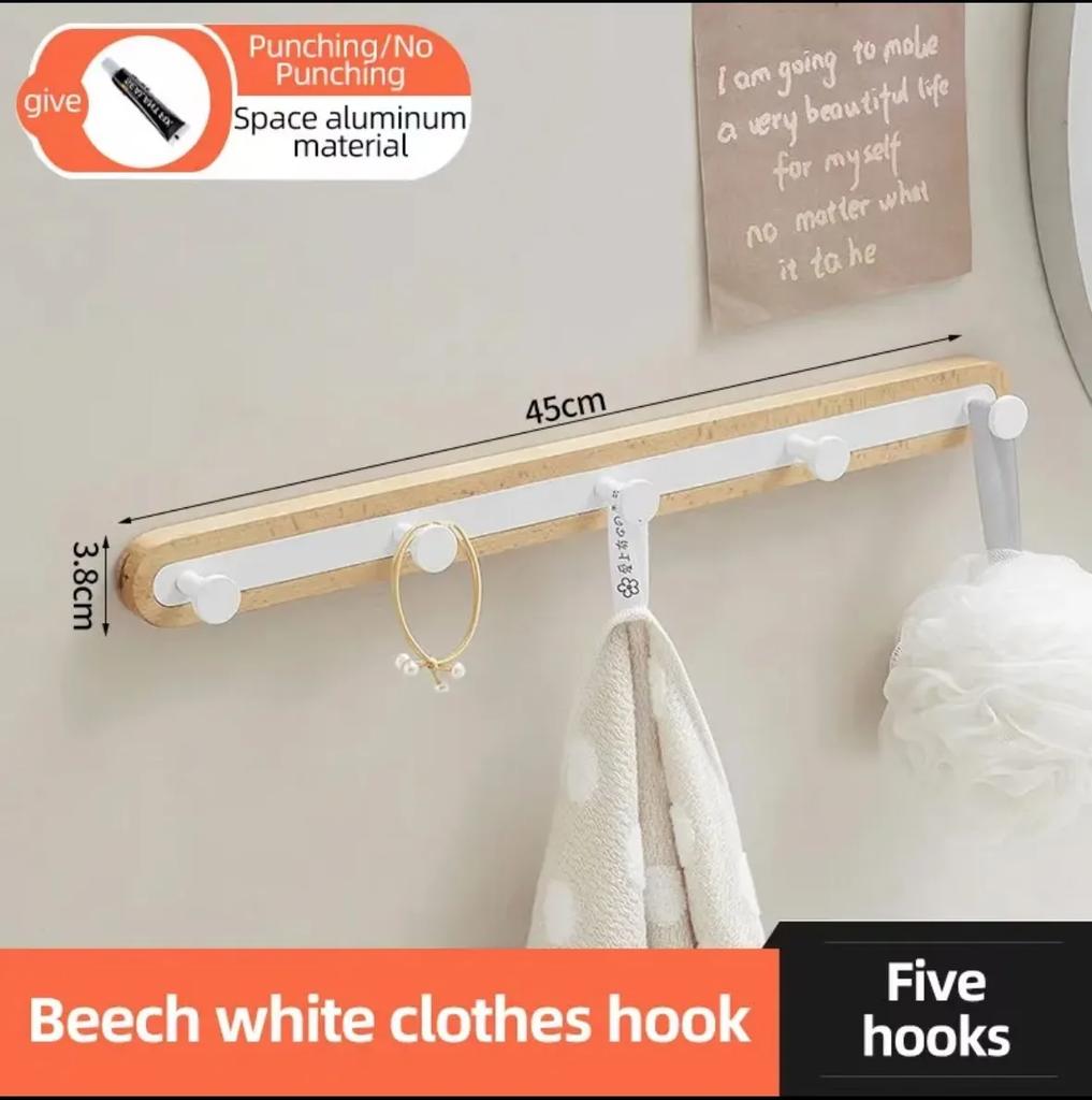 Деревянные крючки для одежды для ванной комнаты, держатель для полотенец, настенные, для двери примерочной, крючки для одежды сзади, ключ для прихожей, место для хранения головных уборов, без дырокола