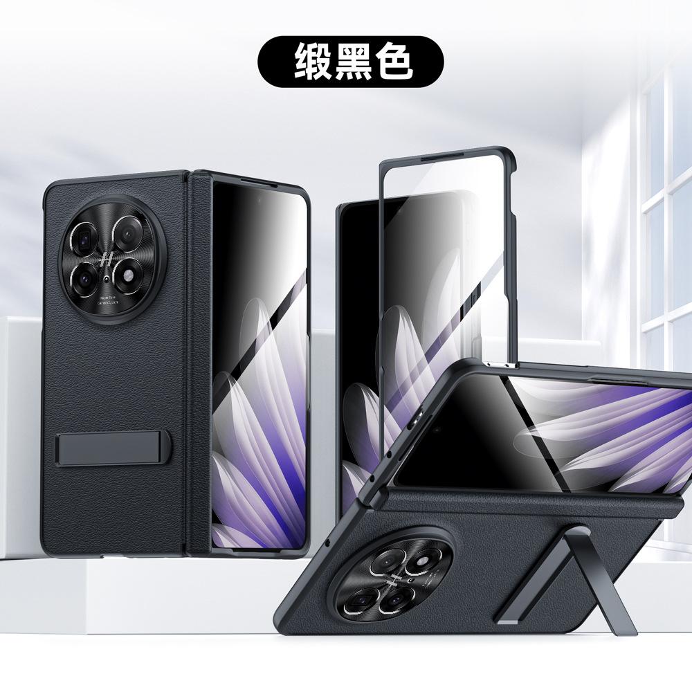 Чехол-книжка «Все включено» для Oppo Find N5, легкий, тонкий, из натуральной кожи, с металлическим кронштейном-шарниром, защитная пленка для экрана, чехол с полной защитой