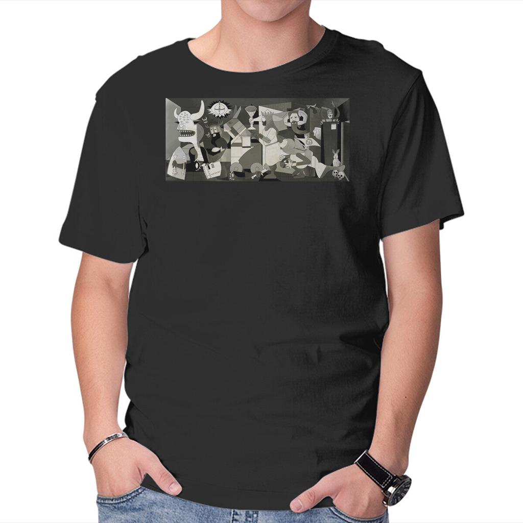 Unisex Crew Neck T-Shirt Holy Guernica Graphic Short Sleeve Casual Tee