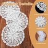 4 Pcs Crochet Doilies for Tables, 10 Inch Vintage Doilies for Furniture Round Cotton Placemats Knitted Tablecloth Corrugated Edge Place Mats for
