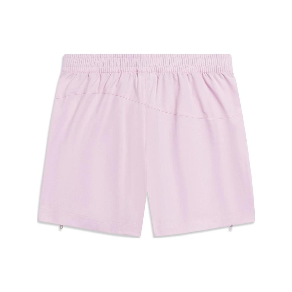 Li Ning SS23 Sports Trend Series однотонные повседневные шорты на молнии с завязками на шнурке женские шорты вишневого цвета с розовым оттенком AKST220-3