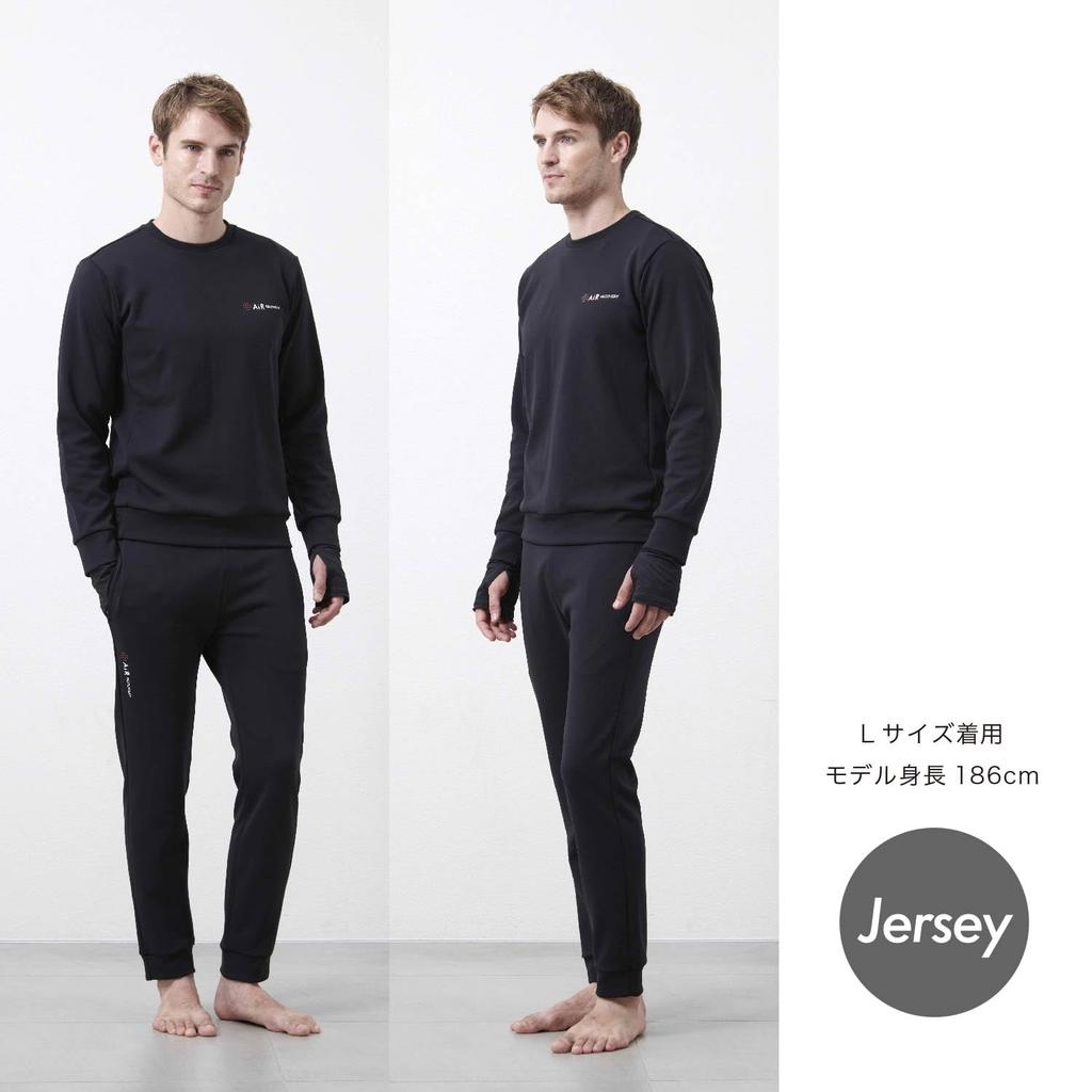 Nishikawa Air Recovery Sleep Techwear Top, Jersey Style, Men's, Size L, Recovery Wear, Made in Japan, Black, PS24150076