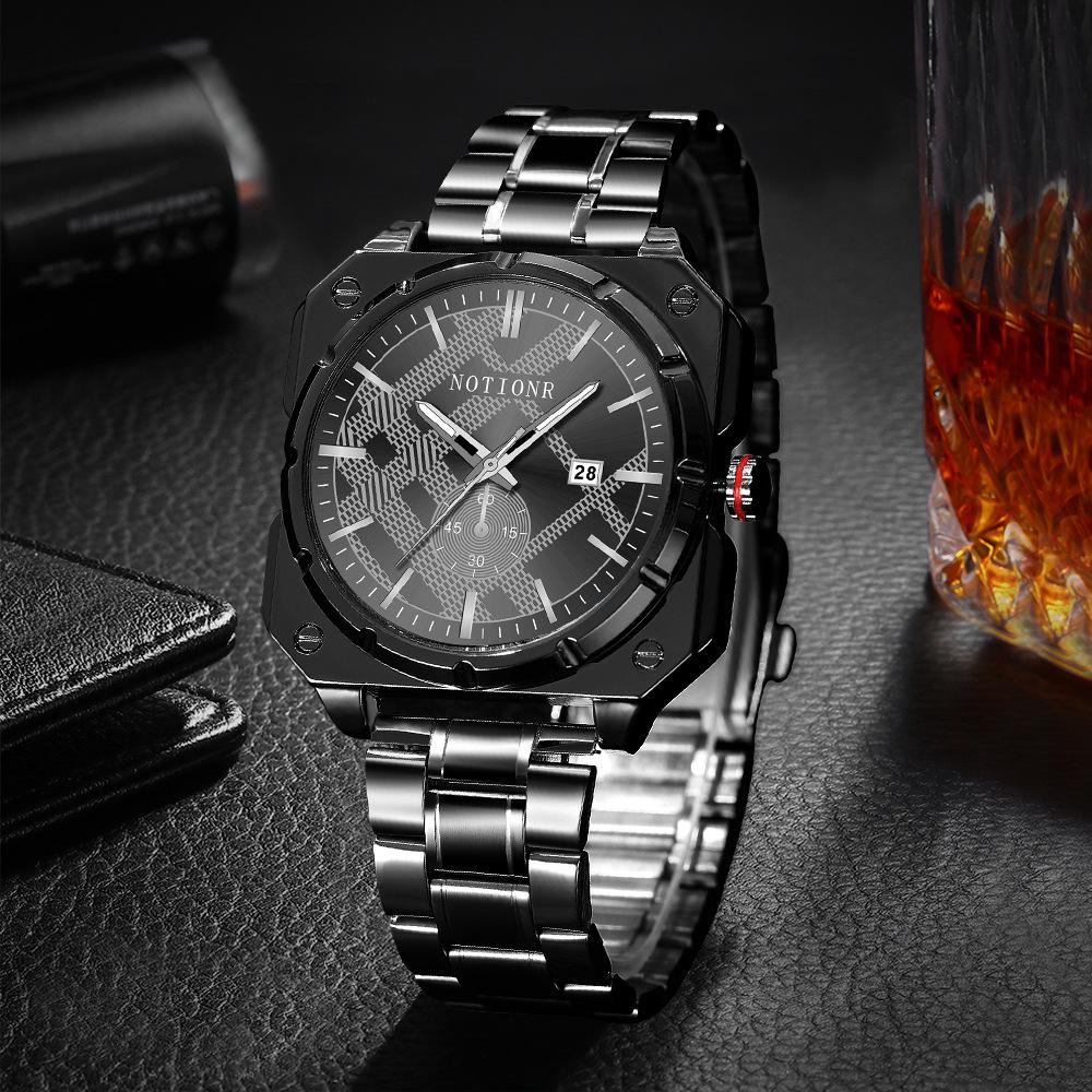 Мужские Модные Часы Квадратные Часы Нержавеющая Сталь Кварцевые Часы Деловые Часы Простые часы Часы с календарем
