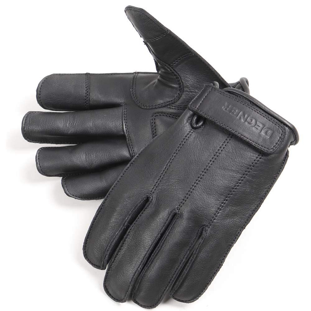 DEGNER Leather Touring Short Gloves for Motorcycles Black 2XL TG-58