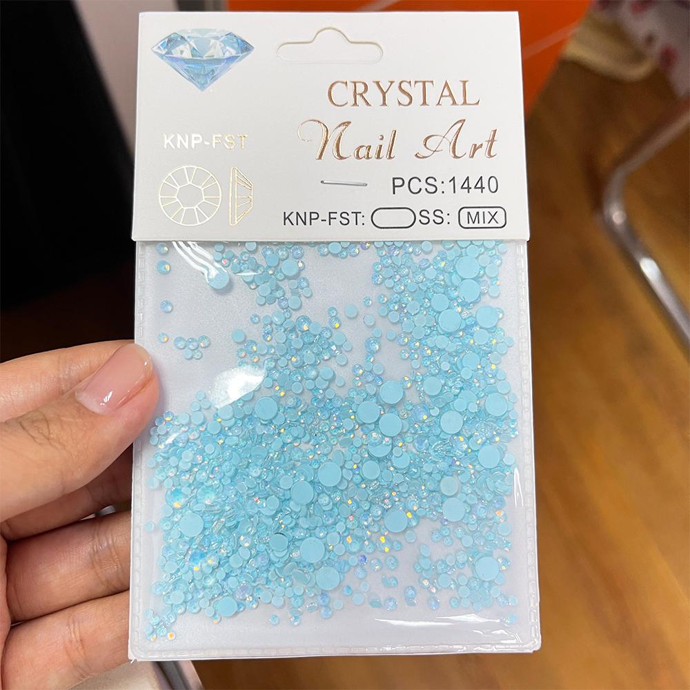 1440 шт. 3D красочные Русалочки круглые стеклянные бусины подвески для ногтей Аврора кристалл стразы украшения пузырьки драгоценные камни маникюрные аксессуары