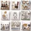 Cartoon Cat Decorative Pattern Pillowcase Office Living Room Home Pillowcase Car Ornaments