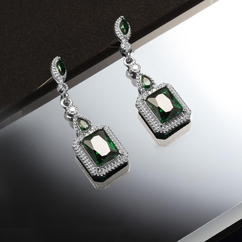 Длинные серьги SODROV с винтажными кристаллами и цирконием