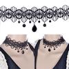 Fashion Gothic Black Lace Retro Choker Collar Flower Pendant Necklace Jewelry