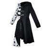 Cruella Deville Costume Black Dalmatian Jumpsuit Dress Girls Halloween Cosplay Party Dress up