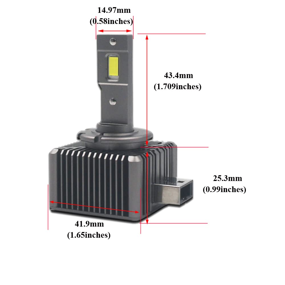 Eseastar D8S LED Headlight Super Genuine Replacement LED Bulbs for No Modification Adjustable Beam Quiet Cooling Inspection Instruction Manual