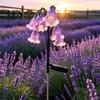 Backyard Accent Lighting Solar Garden Stake Light, Auto On Off 6 Lily of The Valley Landscape Floral Silhouette Pathway Outdoor Waterproof LED