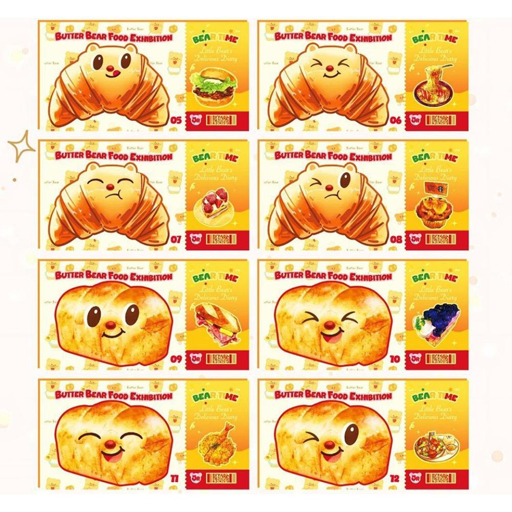 Butter Bear Collection Cards for Children Highly Beloved Cute Cartoon Character Hot Stamping Gold Portrait Cards Table Toy Gift