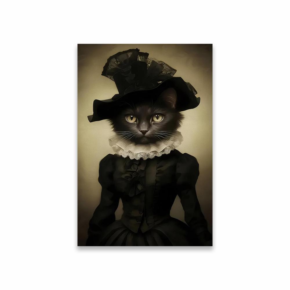 Dark Academia Decor Posters Animal Black Cat Wall Art Gothic Prints Aesthetic Room Wall Decoration Canvas Painting Modern Decor