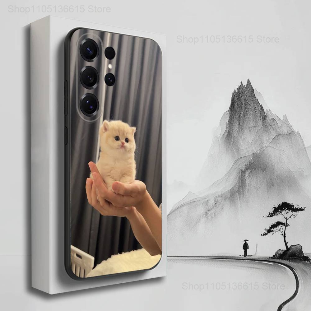 Cute Animals Clingy Cats Phone For Samsung S22,Ultra,S25,S24,S23,FE,Plus,S21,S20,Lite,S10,S9,Soft Silicone Black