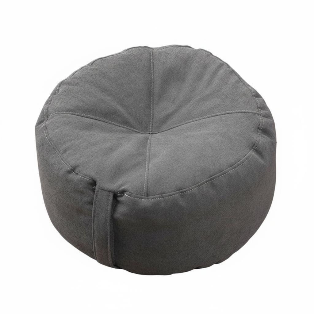 Upholstered Round Pouf Minimalist Design Upholstered Round Ottoman Soft Textile Cover Space-Saving for Homeowners, Adults