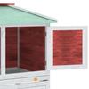 Small Animal Rabbit Hutch 2 Story Red Wood