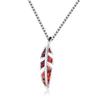 Red/Blue/Green Fire Opal Leaf Pendant Necklaces For Women 925 Sterling Silver Feather Jewelry Female Chain Wedding Necklace