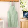 Japanese & Korean Retro Cotton Linen Apron with Logo, Tie-Free Design for Home, Flower Shop, or Painting Use